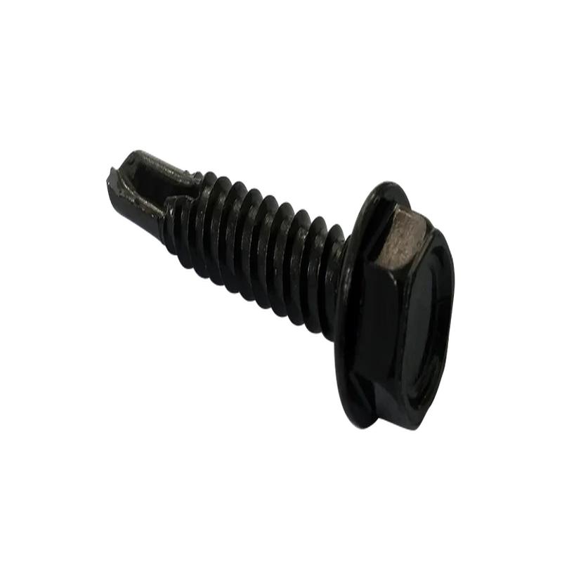 [2000 BULK] Self Drilling Screws Unslotted Indented Hex Washer #3 Point Steel Black Oxide 12 X 2