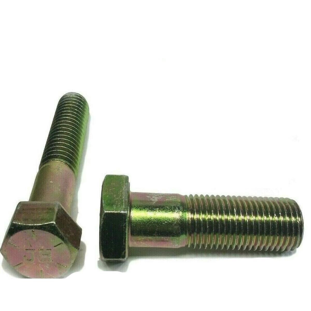 3/8″-16 x 2″ (PT) Hex Bolt Yellow Zinc Plated Grade 8 Cap Screw Coarse Thread