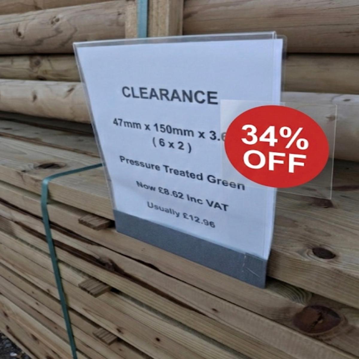 47mm x 150mm x 3.6m ( 6″ x 2″ x 12ft ) Easi-Edge Timber  Pressure Treated ( Clearance Stock )