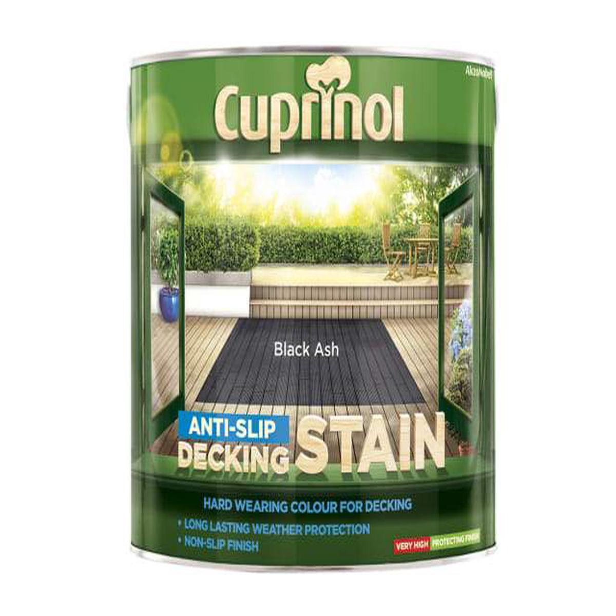 Cuprinol Anti-Slip Decking Stain  Long-Lasting, Weatherproof Protection for Safer Decking 2.5L – Black Ash