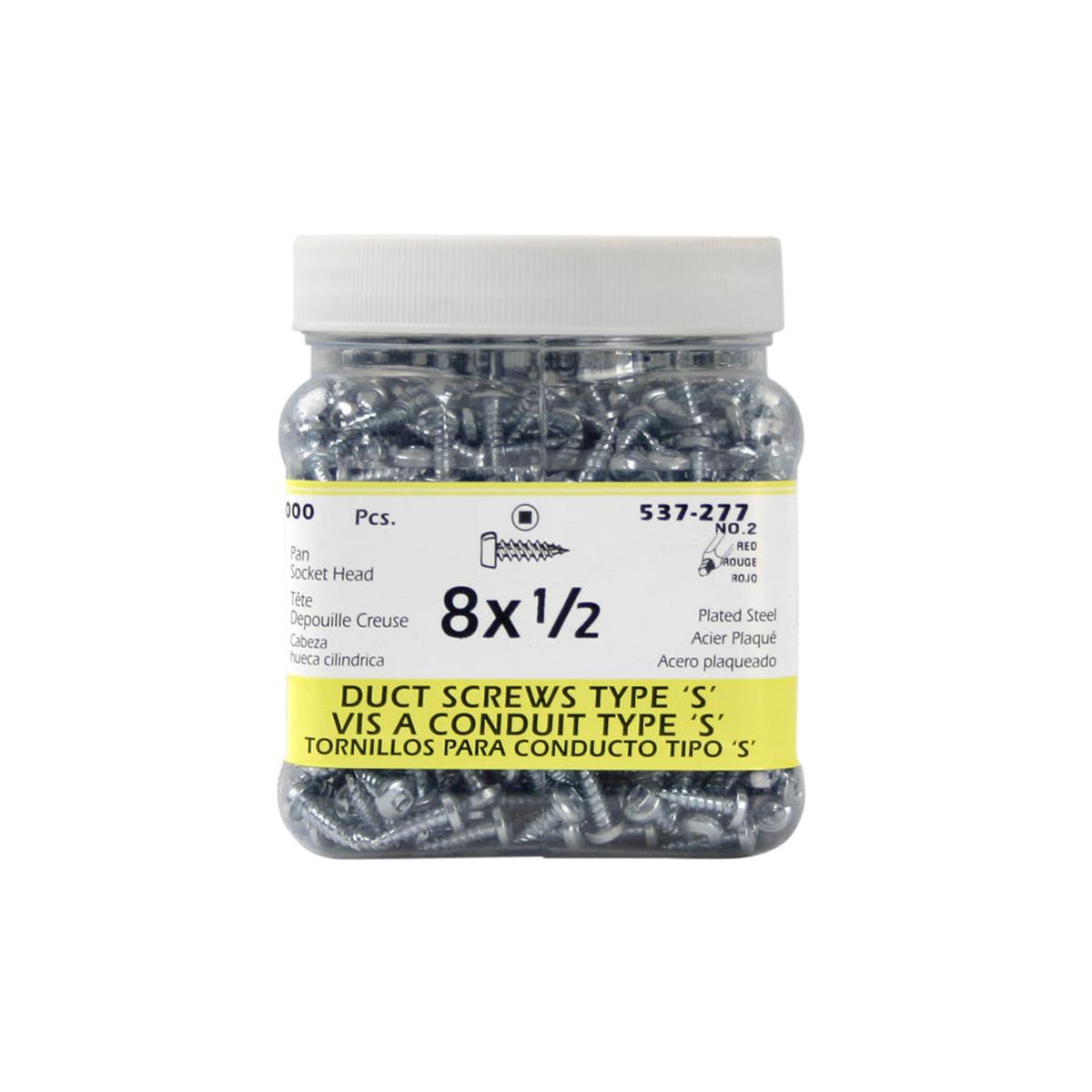 H Paulin  8 x 1/2 in. Zinc Coated Pan Head Square Drive Type S Duct Screws