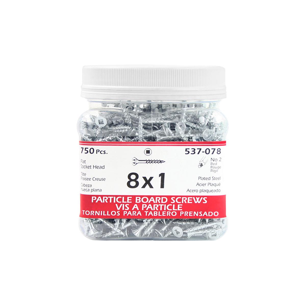 H Paulin #8 x 1 in. Zinc Coated Flat Head Square Drive Particle Board Screws