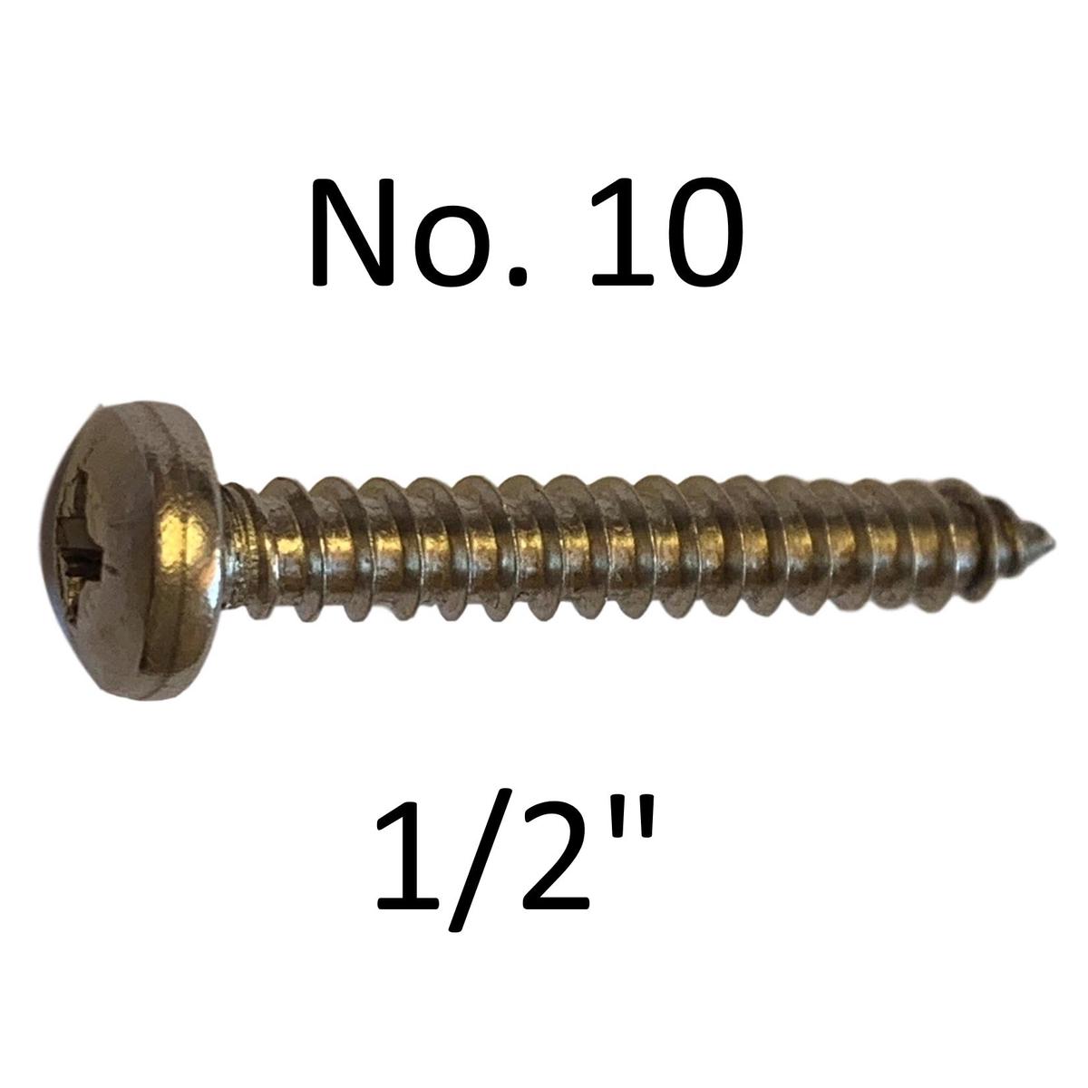 Holt Marine No.10 S/Steel Pan Head Pozi Self Tapper Screws – Various Packs – 1/2″ (13mm)
