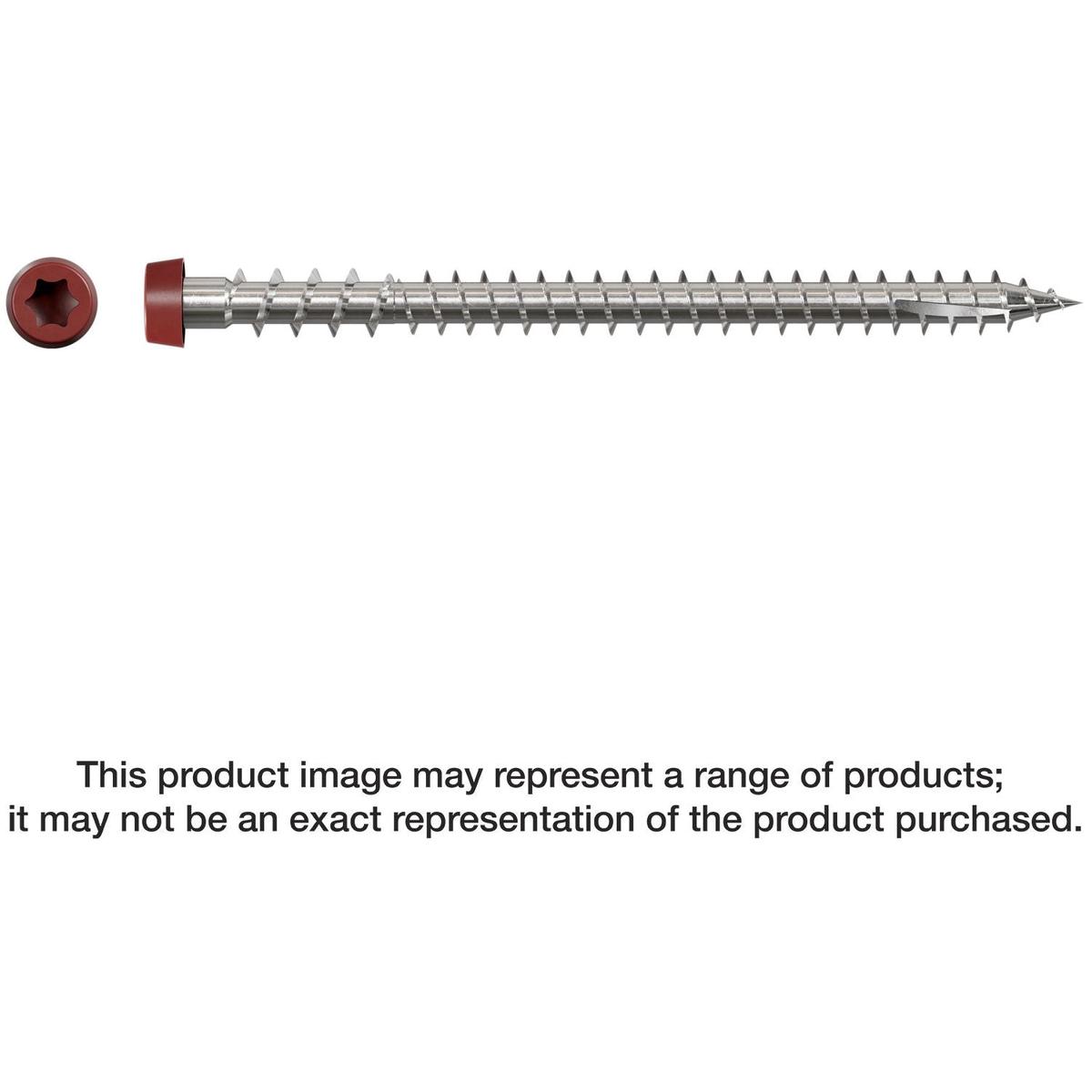 Simpson Strong-Tie DCU234S316RD01 Deck-Drive DCU COMPOSITE Screw (Collated), #10 x 2-3/4-in. Type 316, Red 01, 1000-Pack
