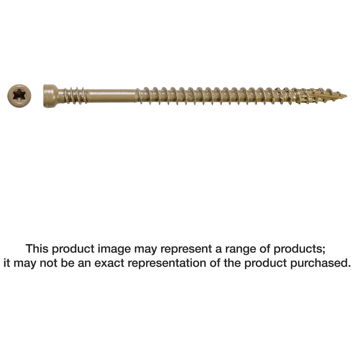 Simpson Strong-Tie FT07212MB Finish Trim Screw, #7 x 2-1/2-in. T10, Trim-Head, Quik Guard, Tan, 1750-Pack