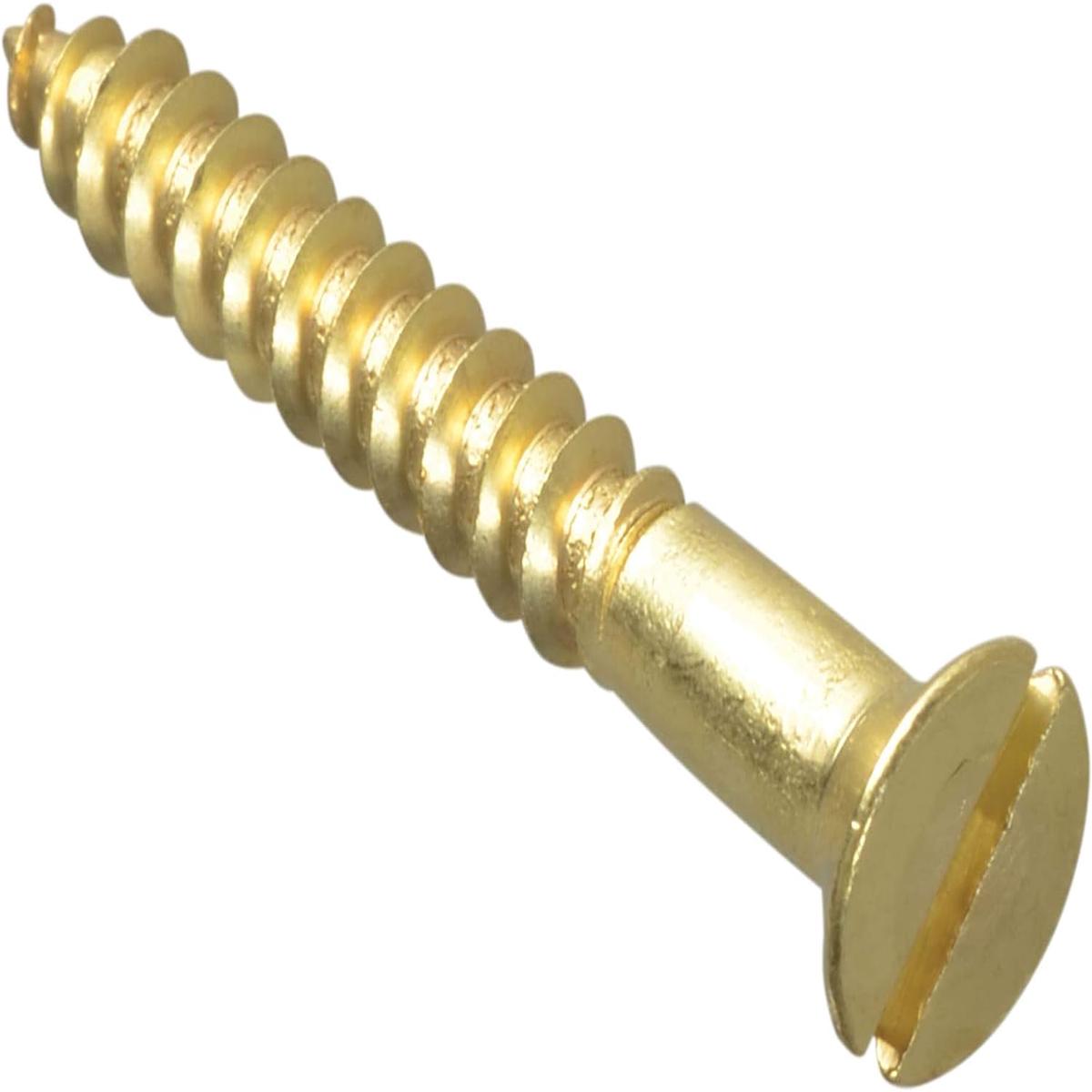 Slotted 1 1/2″x8 Screws 10 (pieces) Brass