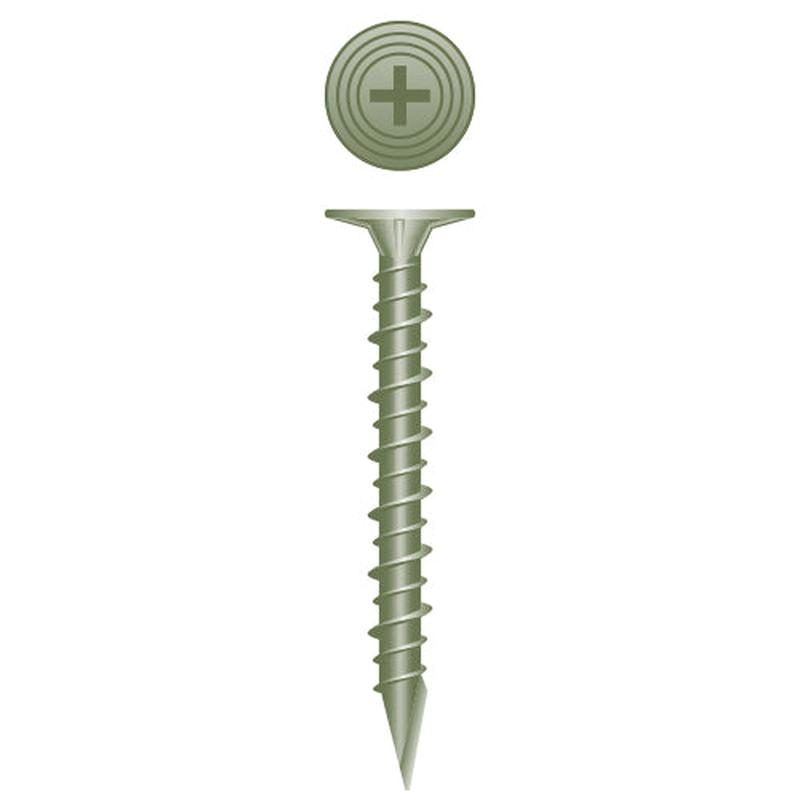 Strong-Point CB815SPN Phillips Wafer Head w/Nibs, Hi-Low, Spoon Point, Ruspert Coated, 8-15 x 1-5/8, Box of 4,000 Cement Board Screws