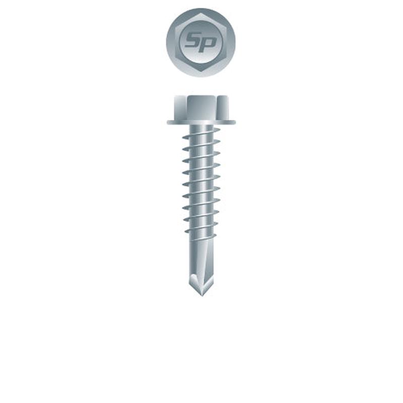 Strong-Point H610 Unslotted Indented Hex Washer Head, Zinc Plated, 6-20 x 5/8, #2 Point, Box of 15,000 Self-Drilling Screws