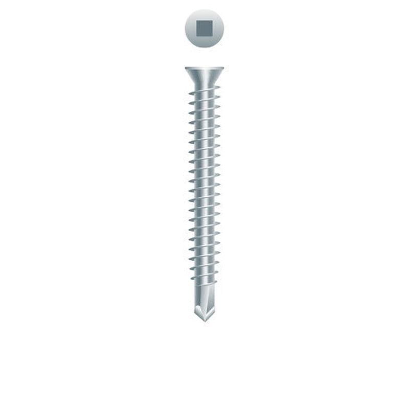 Strong-Point T2QZF Square Drive Trim Head, Zinc Plated, 6-20 x 2-1/4, Full Thread, #2 Point, Box of 3,000 Self-Drilling Screws