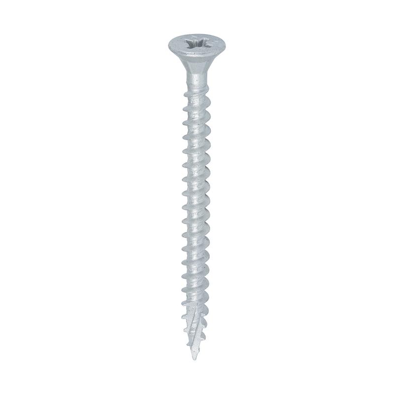 TIMCO C2 Exterior Strong-Fix – PZ – Double Countersunk with Ribs – Twin-Cut – Silver – 5.0 x 60 – 200 Pieces Box
