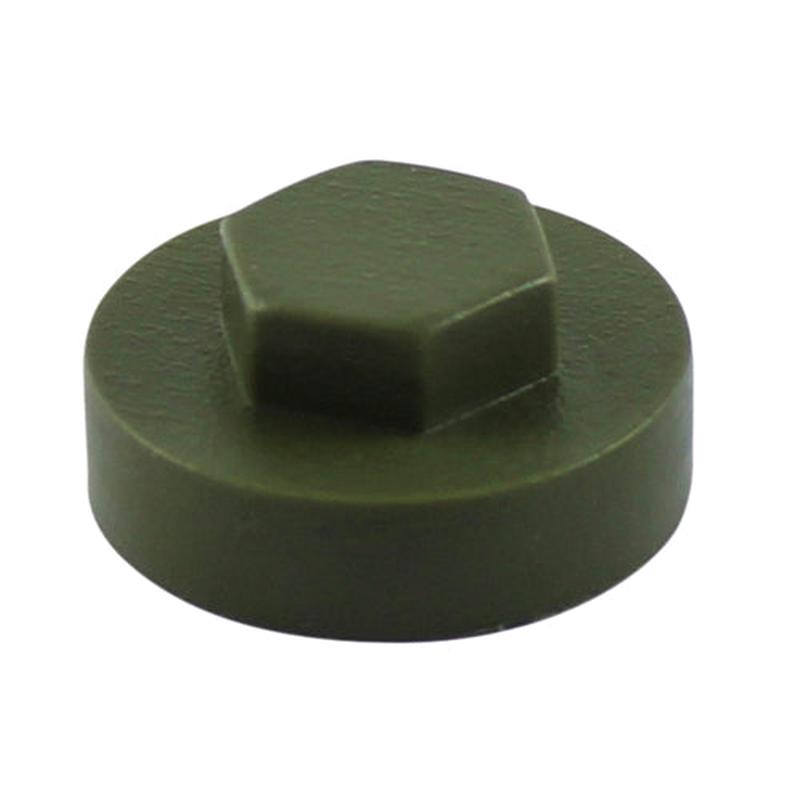 TIMCO Hex Head Cover Caps – Olive Green – 19mm – 1000 Pieces Bag