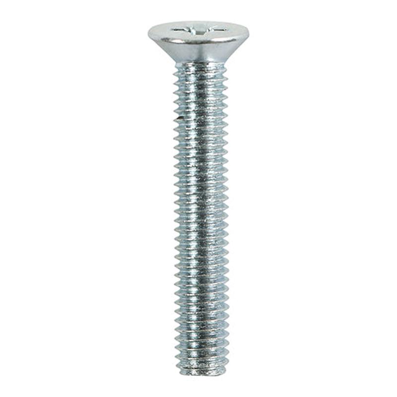 TIMCO Metric Threaded Machine Screws – PZ – Countersunk – Zinc – M6 x 50 – 100 Pieces Box