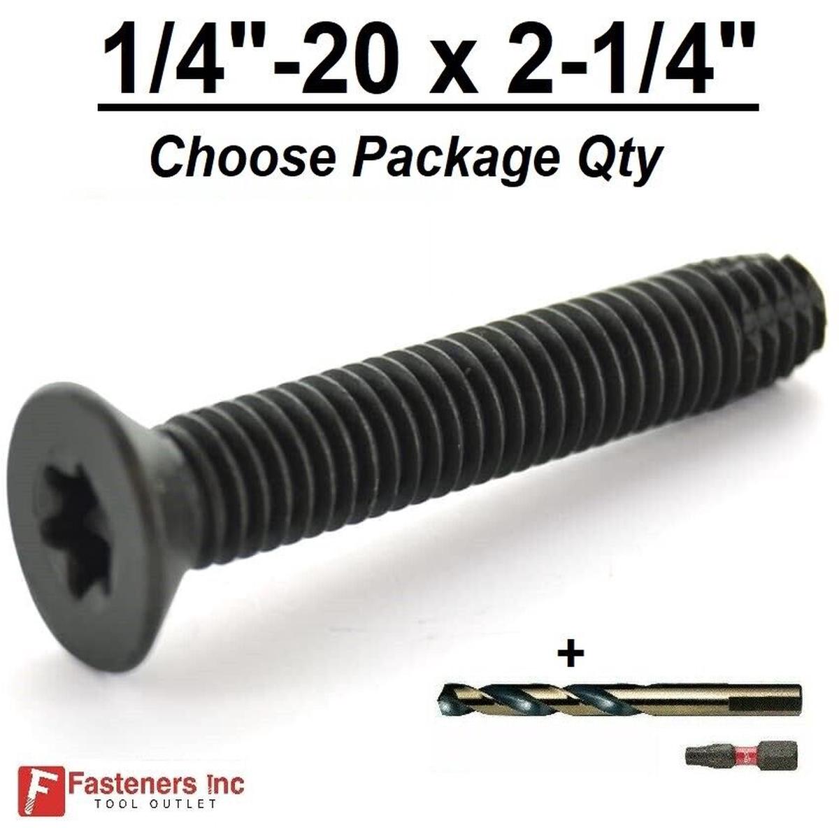 1/4″-20 x 2-1/4″ Torx Trailer Flooring Floorboard Screws + Drill Bit+T30