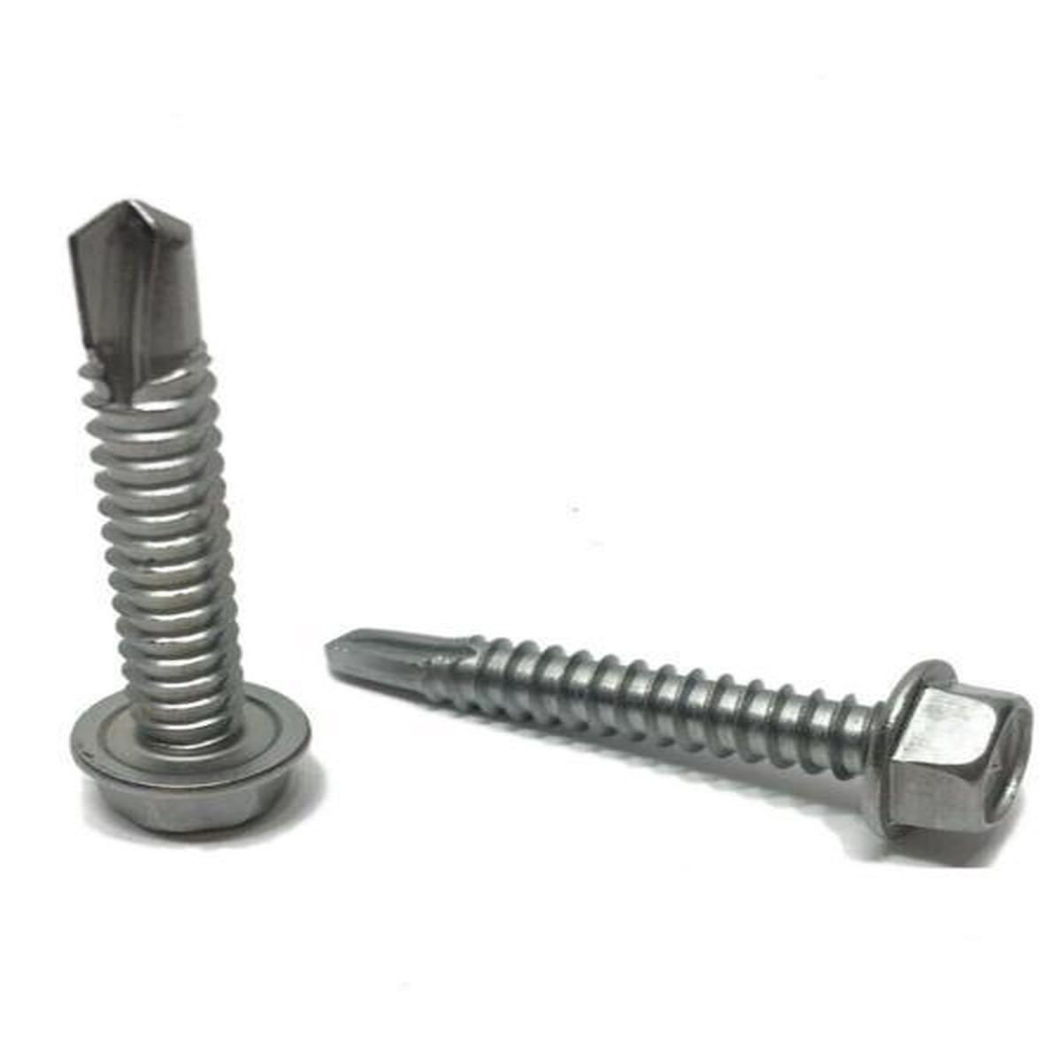 #10 x 1″ Hex Washer Head Self Drilling Tek Screw Stainless Steel
