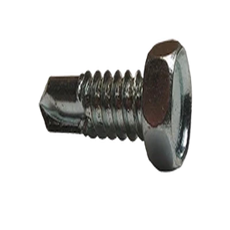 [1000 BULK] Self Drilling Screws Unslotted Indented Hex #2 Point Zinc Plated 14 X 3/4