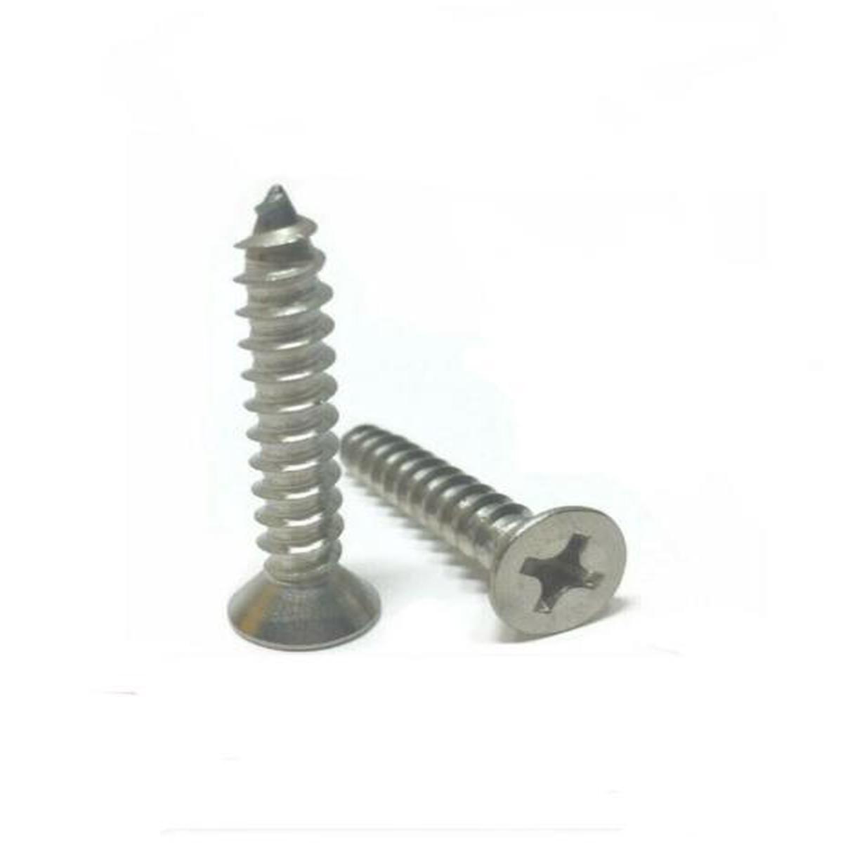 #12 x 3″ Sheet Metal Screws Stainless Steel Phillips Flat Head