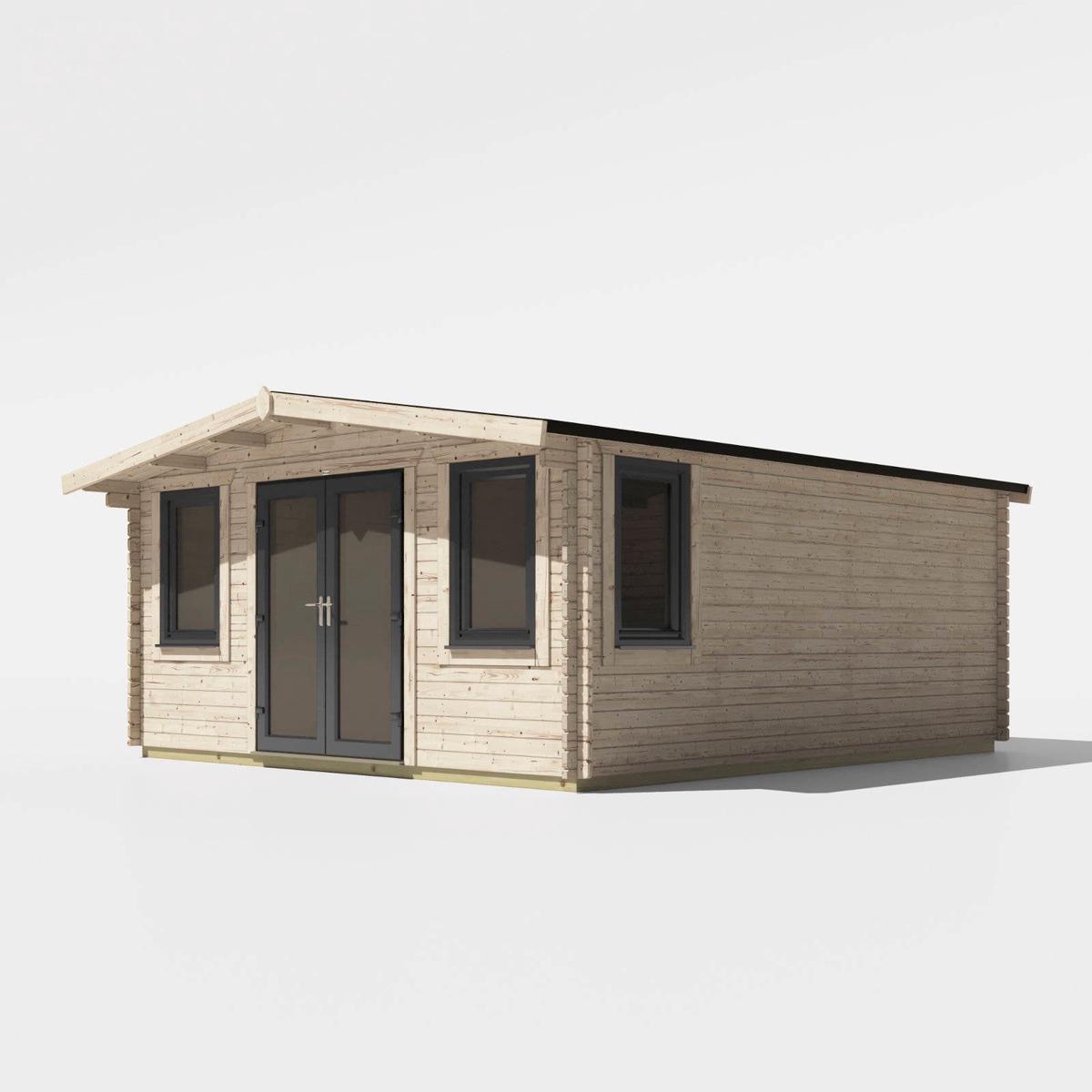 44mm Chalet Log Cabin  uPVC Double Glazed Doors & Windows – 18×16 | Doors Centre