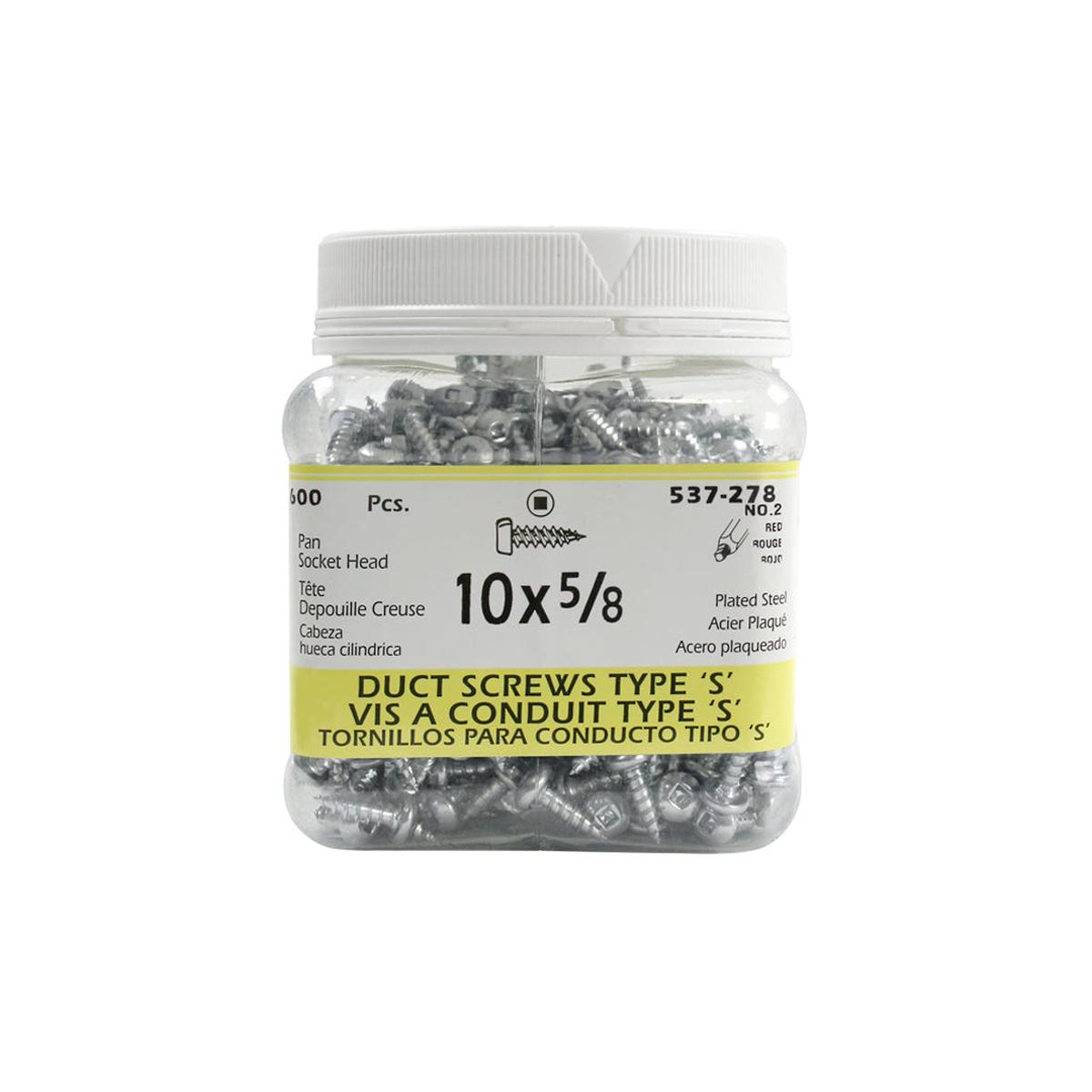 H Paulin  10 x 5/8 in. Zinc Plated Pan Head Square Drive Type S Duct Screws