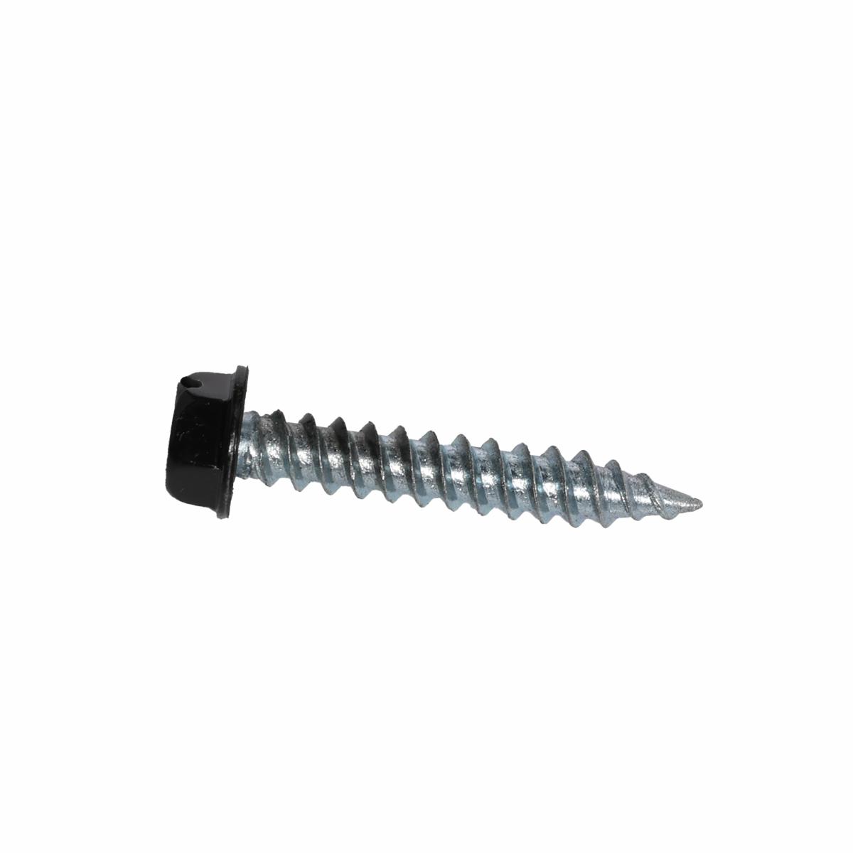 Malco HW8X1ZBT Black Painted Zip-in Self-Piercing Sheet Metal Screws – Size 8 Shank- 1″ Length – 1/4″ Slotted Hex Head – Tub of 500