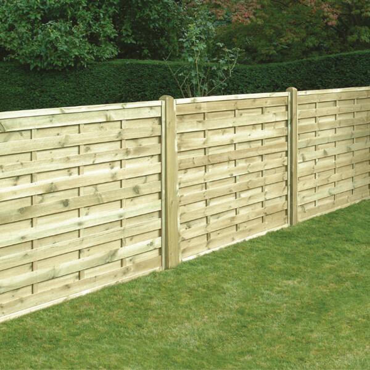 Pressure Treated Horizontal Square Fencing Panels  Modern, Durable Garden Fencing – 1.8m x 1.8m