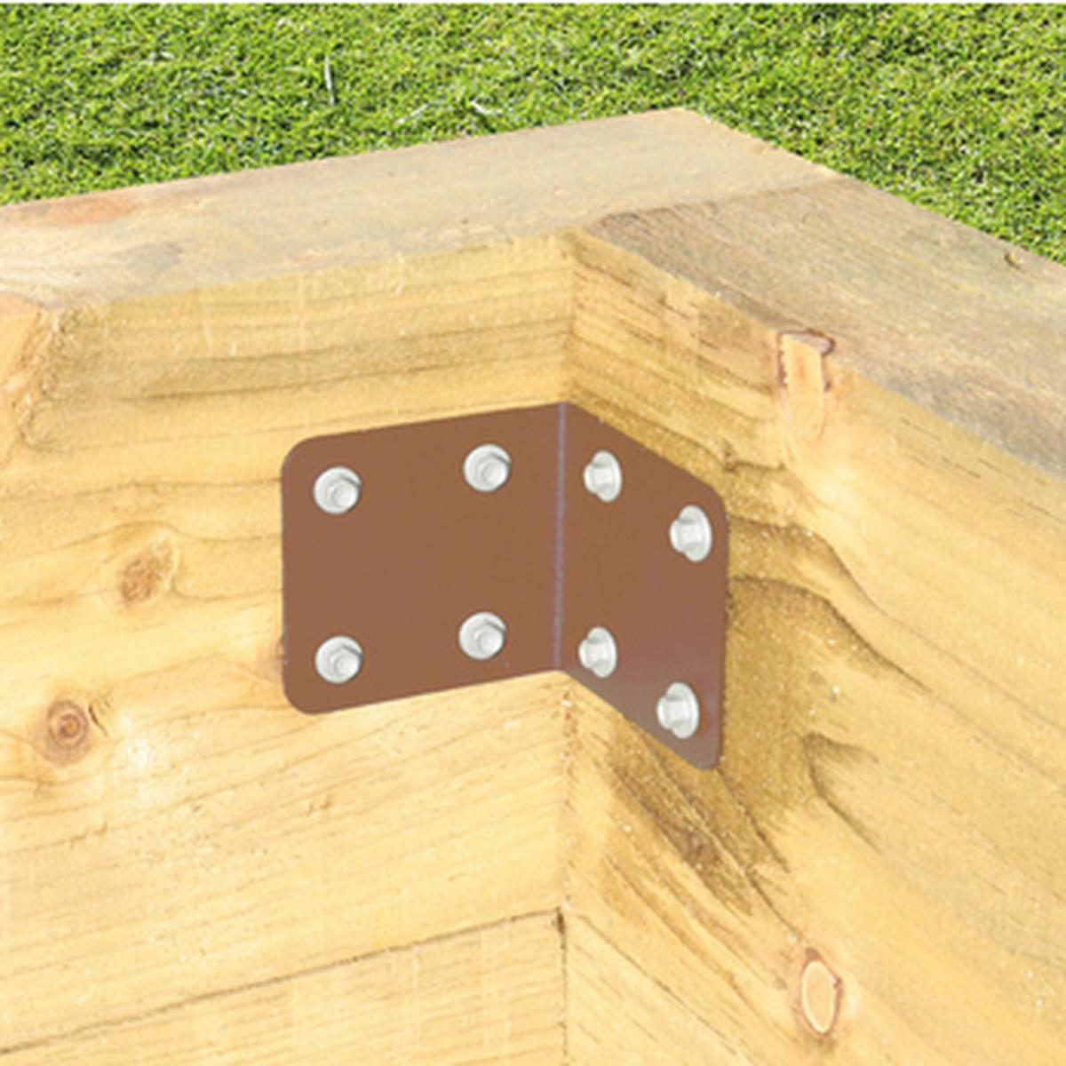 SleeperSecure Internal Sleeper Corner Support Bracket  Strong & Reliable Timber Corner Reinforcement – Brown