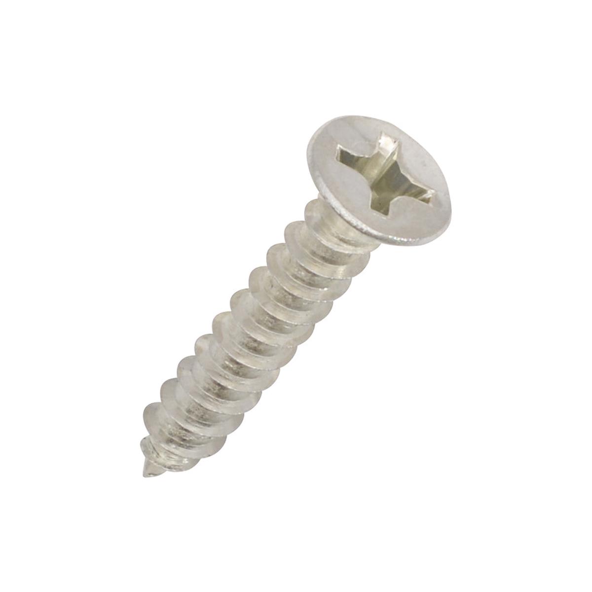 Small Flat Head Stainless Steel Screws – #6 x 1″ – 4 Pack
