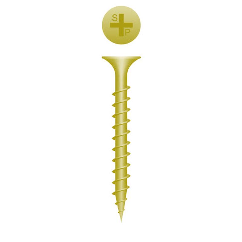 Strong-Point 606CY Phillips Bugle Head, Coarse Thread, Zinc Yellow Plated, 6 x 3/4, Box of 15,000 Outdoor Screws