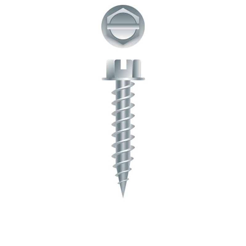 Strong-Point N1024H Slotted Indented Hi-Hex Washer Head, Zinc Plated, 10 x 1-1/2, 1/4 A.F. Hi-Head, Box of 3,000 Needle Point Screws