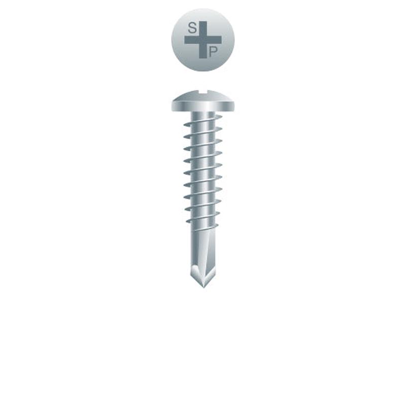 Strong-Point P83 Phillips Pan Head, Zinc Plated, 8-18 x 3/8, #2 Point, Box of 10,000 Self-Drilling Screws