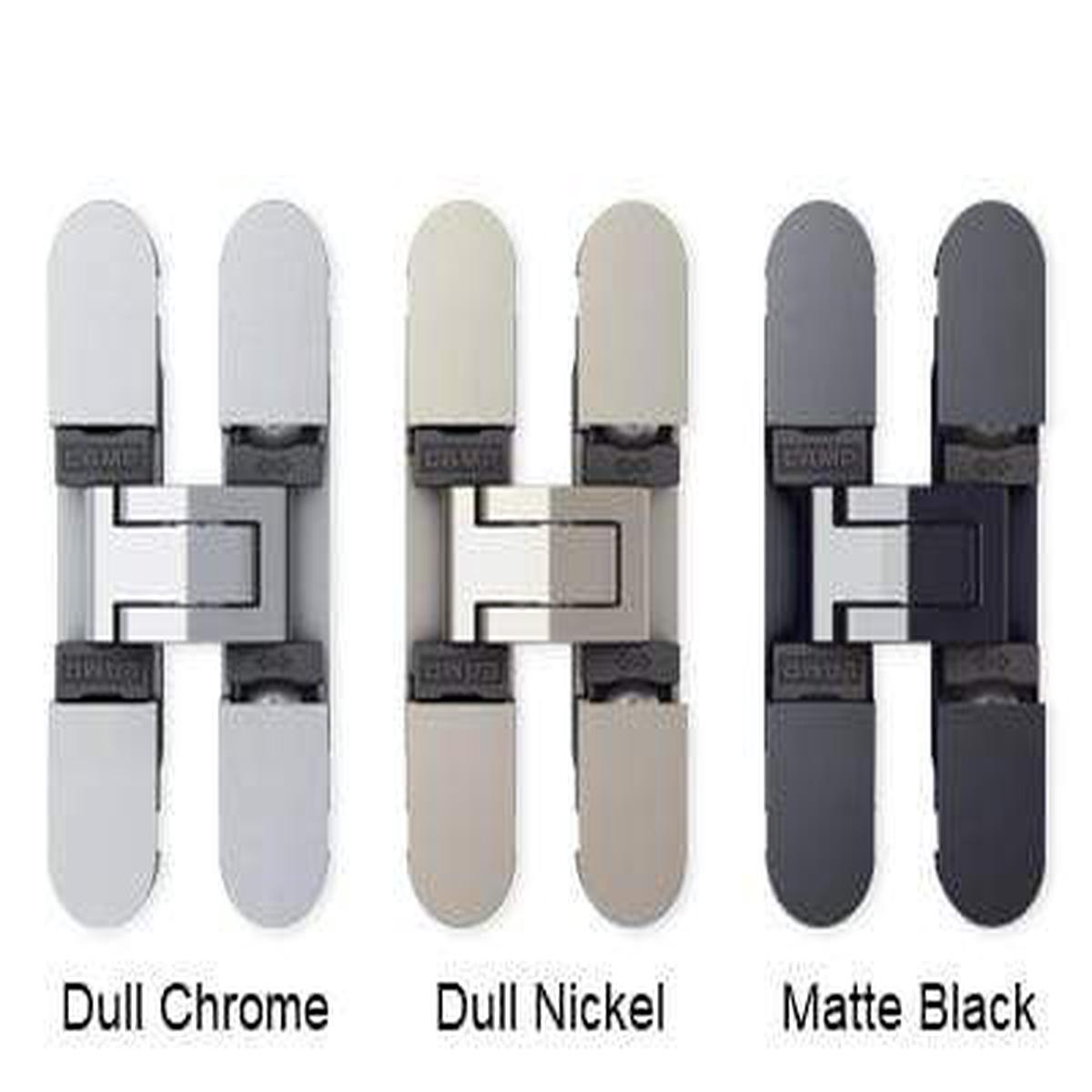 Three-Way Adjustable Concealed Cabinet Hinge – Multiple Finishes Available – Sold Individually – Dull Nickel