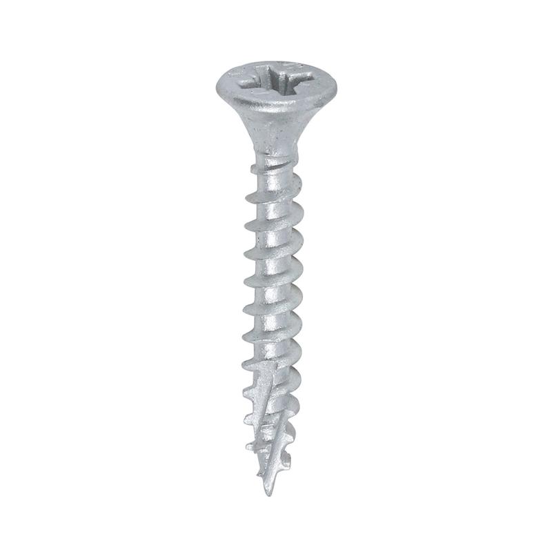 TIMCO C2 Exterior Strong-Fix – PZ – Double Countersunk with Ribs – Twin-Cut – Silver – 4.0 x 30 – 200 Pieces Box