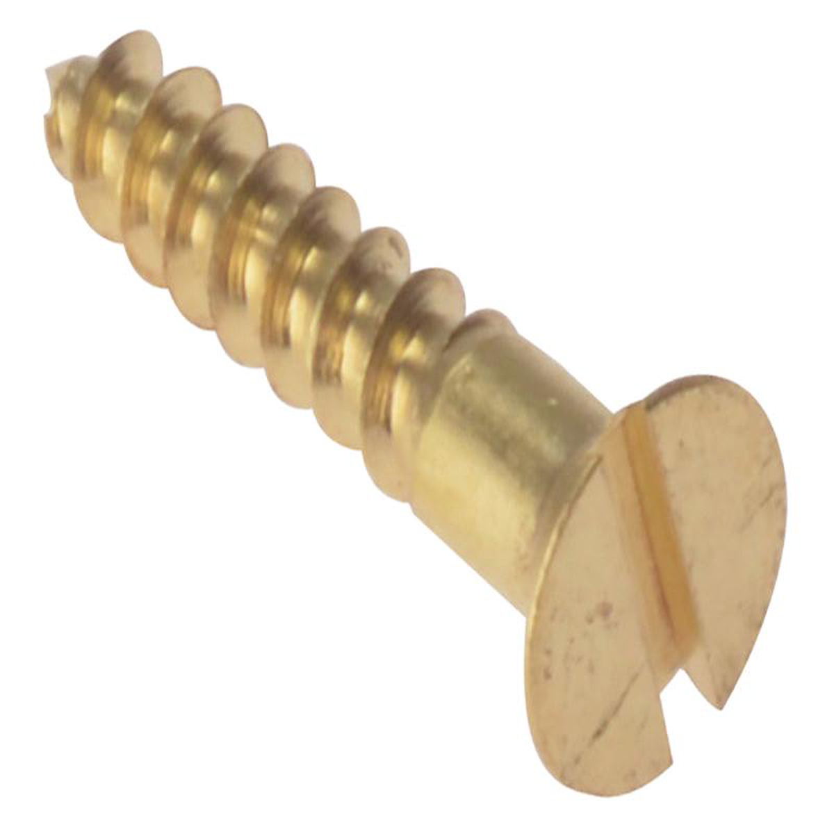 Wood Screw Slotted CSK Solid Brass 34in x 6 Box 200