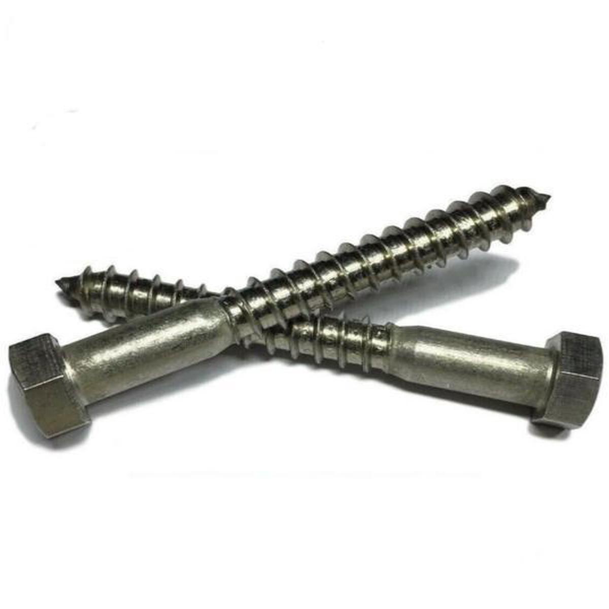 3/8″ x 1-1/2″ Lag Screws Hex Head Stainless Steel 18-8 / 304