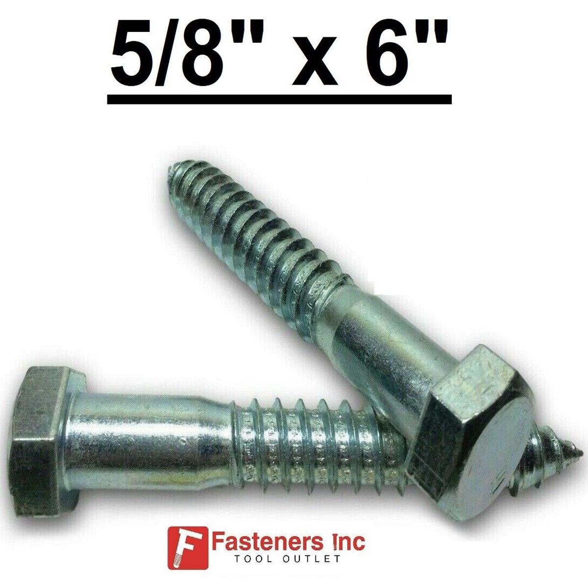 5/8″ x 6″ Zinc Plated Hex Head Lag Bolt Screw
