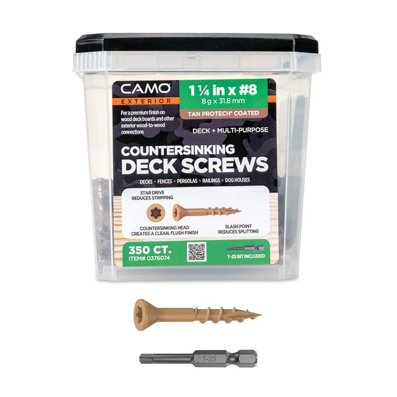 CAMO – 1-1/4″ X #8 –  COUNTERSINKING DECK SCREW 350ct