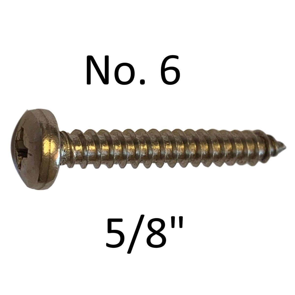 Holt Marine No.6 S/Steel Pan Head Pozi Self Tapper Screws – Various Packs – 5/8″ (15mm)