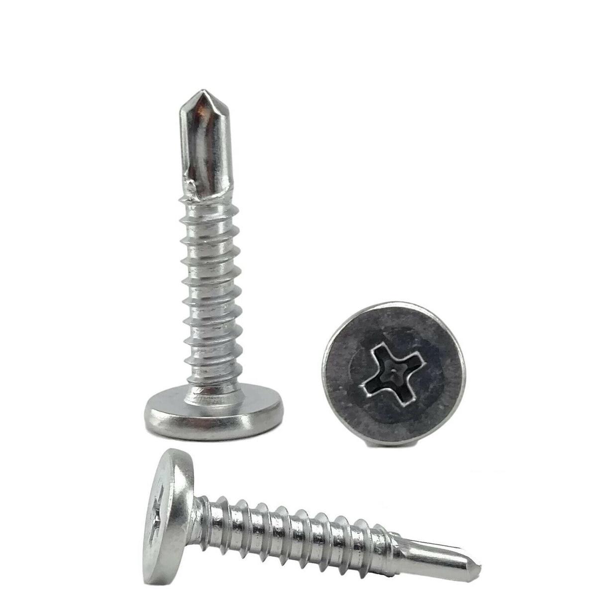 INTERCORP #10 x 1″ Phillips Pancake Head Self Drilling TEK Screws Zinc Plated