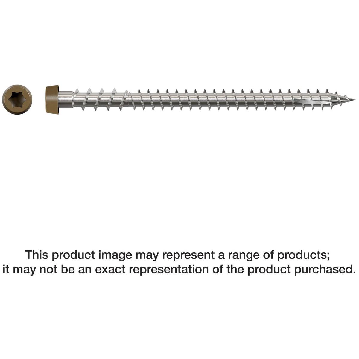 Simpson Strong-Tie DCU234S316BR05 Deck-Drive DCU COMPOSITE Screw , #10 x 2-3/4-in. Type 316, Brown 05, 1000-Pack