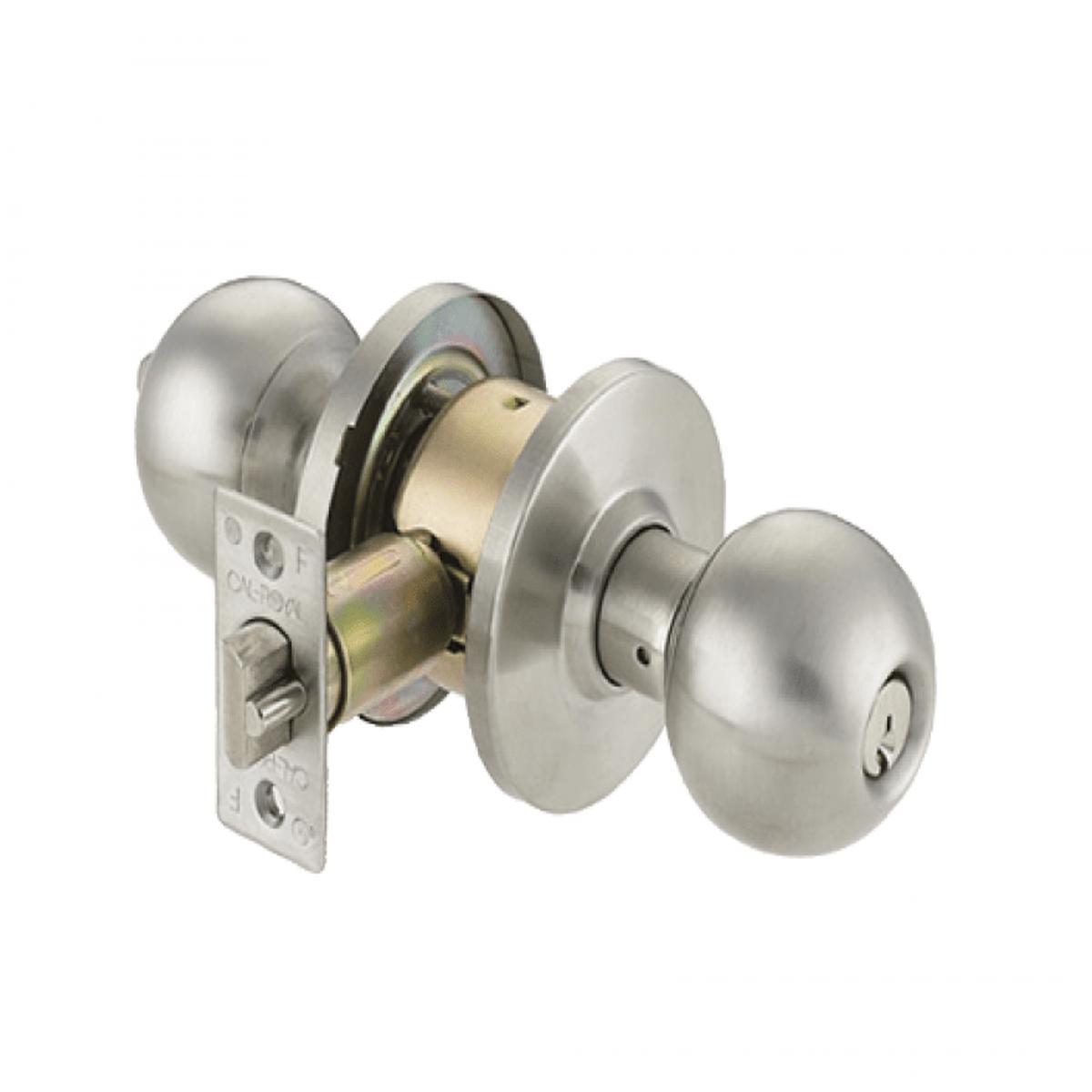Standard Duty Commercial Cylindrical Entrance Door Knob Locksets – Barrington Ba Grade 2 – Multiple Finishes Available – Entrance/Office Lock | Satin Nickel | 3-3/4″