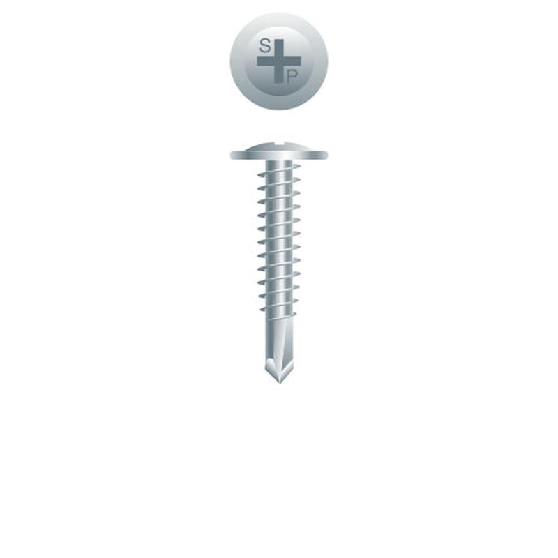 Strong-Point M95Z Phillips Modified Truss (R/W) Head, Zinc Plated, 8-18 x 3, #2 Point, Box of 1,500 Self-Drilling Screws