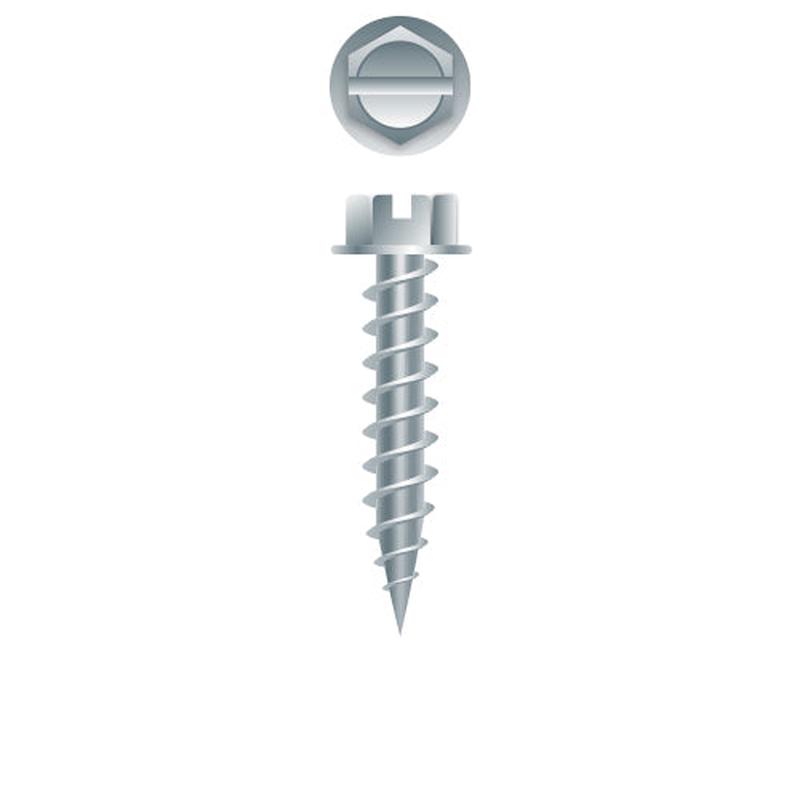 Strong-Point N848 Slotted Indented Hex Washer Head, Zinc Plated, 8 x 3, 1/4 A.F. #8 Head, Box of 1,500 Needle Point Screws