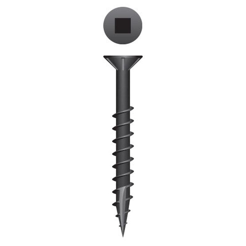 Strong-Point XQ820NB Square Drive Flat Head w/Nibs Particle Board Screws, Type ’17,  Black Oxide Coated, 8 x 1-1/4, Box of 8,000 Woodworking Screws