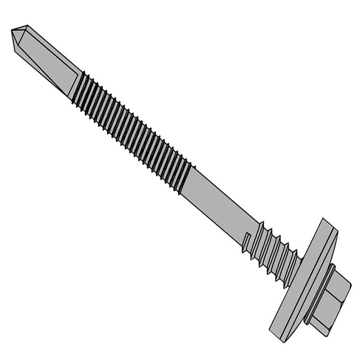 TechFast Composite Panels to Steel Hex Screw No5 Tip 55 x 185mm Box 50