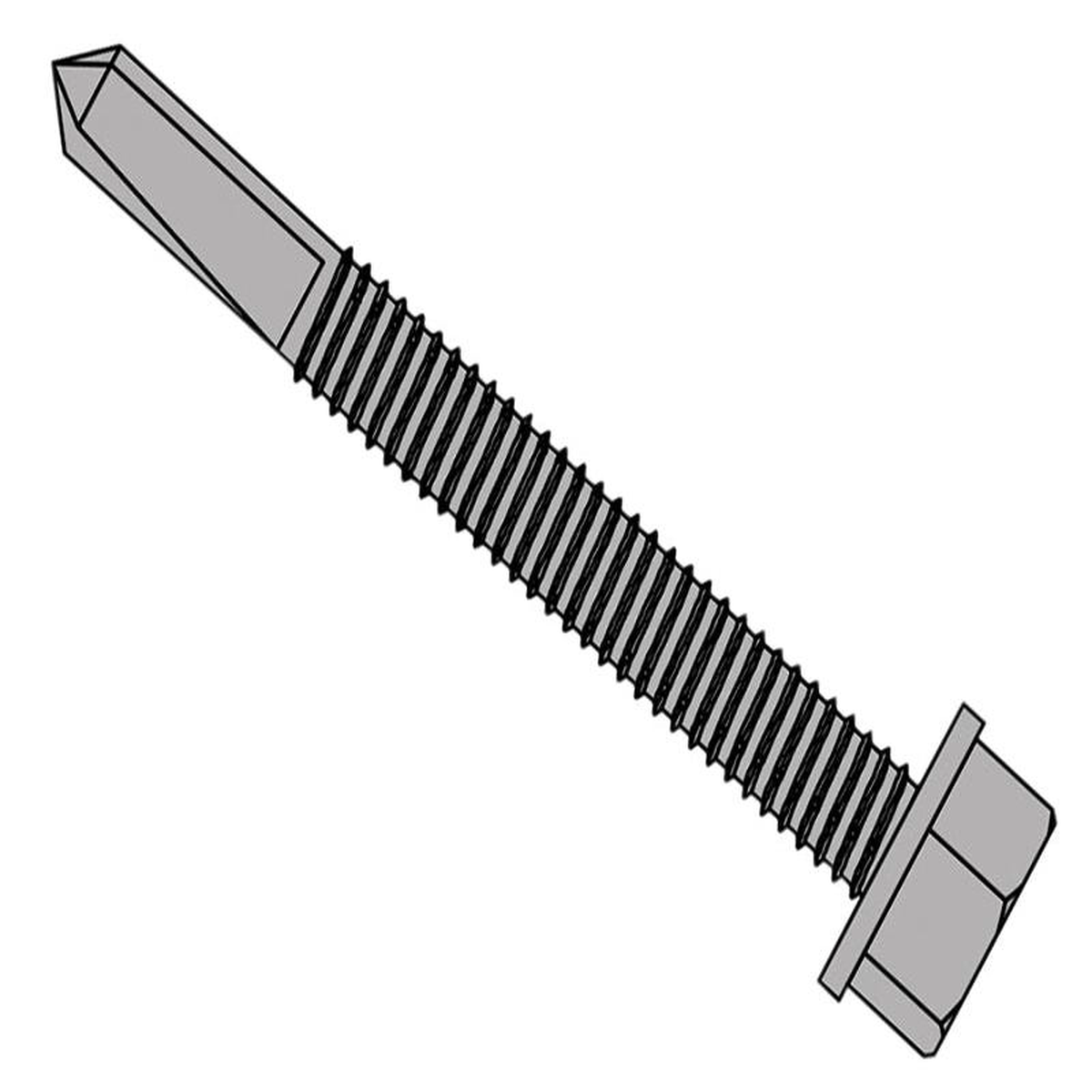 TechFast Roofing Sheet to Steel Hex Screw No5 Tip 55 x 80mm Box 100