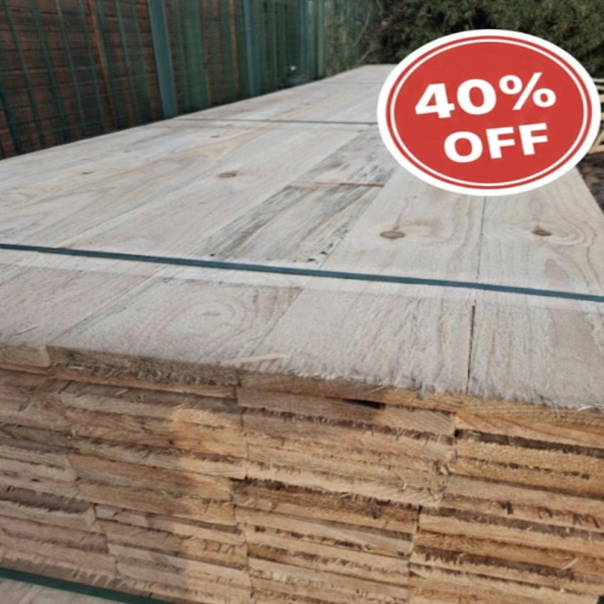 Timber Boards 150mm x 22mm x 4.8m Untreated Clearance Stock