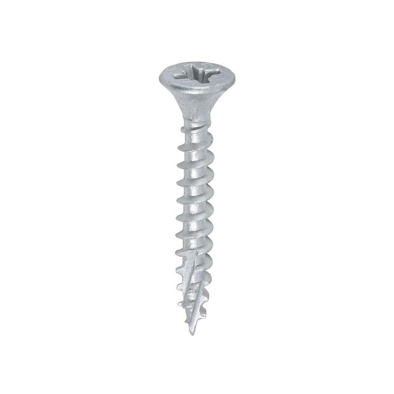 TIMCO C2 Exterior Strong-Fix – PZ – Double Countersunk with Ribs – Twin-Cut – Silver – 4.0 x 30 – 400 Pieces Tub