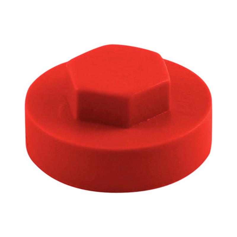 TIMCO Hex Head Cover Caps – Poppy Red – 16mm – 1000 Pieces Bag