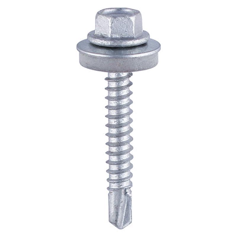 TIMCO Metal Construction Heavy Section Screws – Hex – EPDM Washer – Self-Drilling – Zinc – 5.5 x 38 – 100 Pieces Box