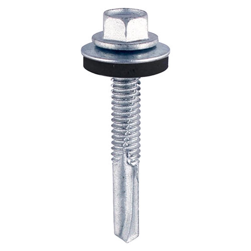 TIMCO Metal Construction Heavy Section Screws – Hex – EPDM Washer – Self-Drilling – Zinc – 5.5 x 55 – 100 Pieces Bag