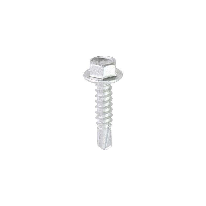 TIMCO Metal Construction Light Section Screws – Hex – Self-Drilling – Exterior – Silver Organic – 5.5 x 25 – 100 Pieces Box